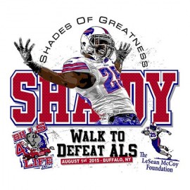 Shades of Greatness Walk to Defeat ALS Logo Design & T-Shirt for The LeSean McCoy Foundation