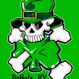 St. Patrick's Day Skull Screen Printed Tee Shirt
